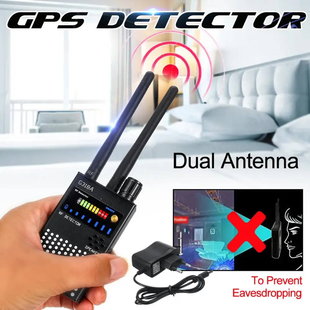 Proker Dual antenna Anti-Spy GPS Wireless Signal Automatic Detector Finder racker Frequency Scan Sweeper Protect Security G318A