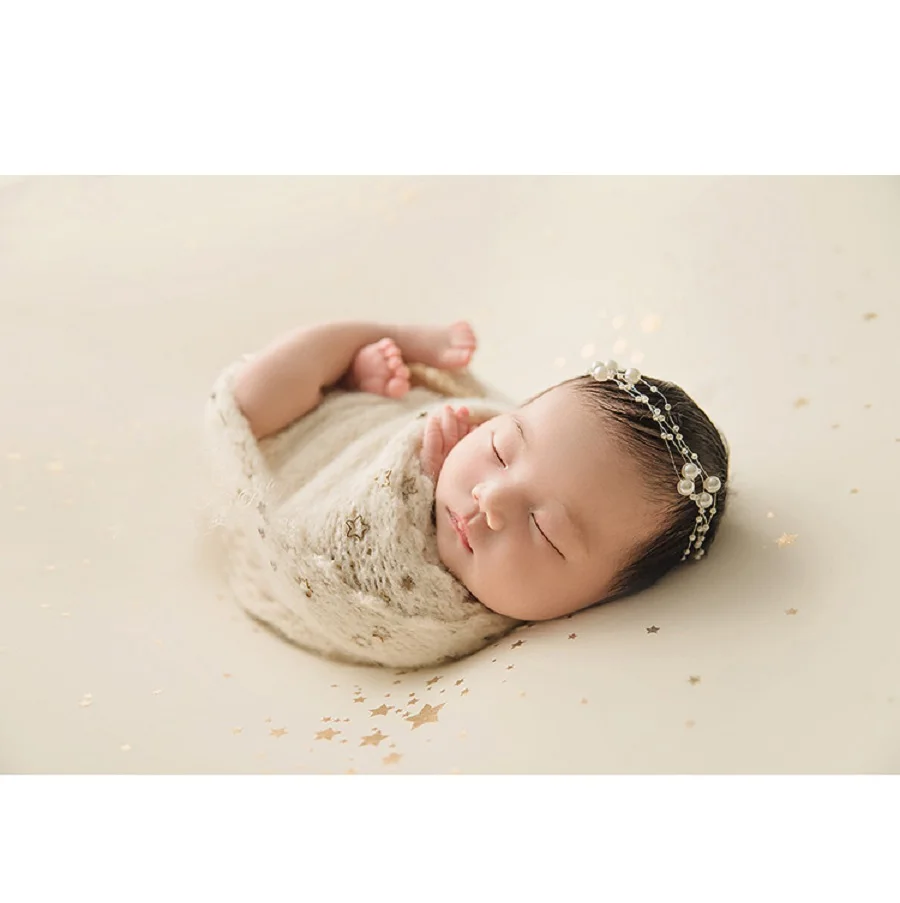 Handmade Knitting Hat Wrapping Baby Photography Newborn Photography Props Star Backdrop