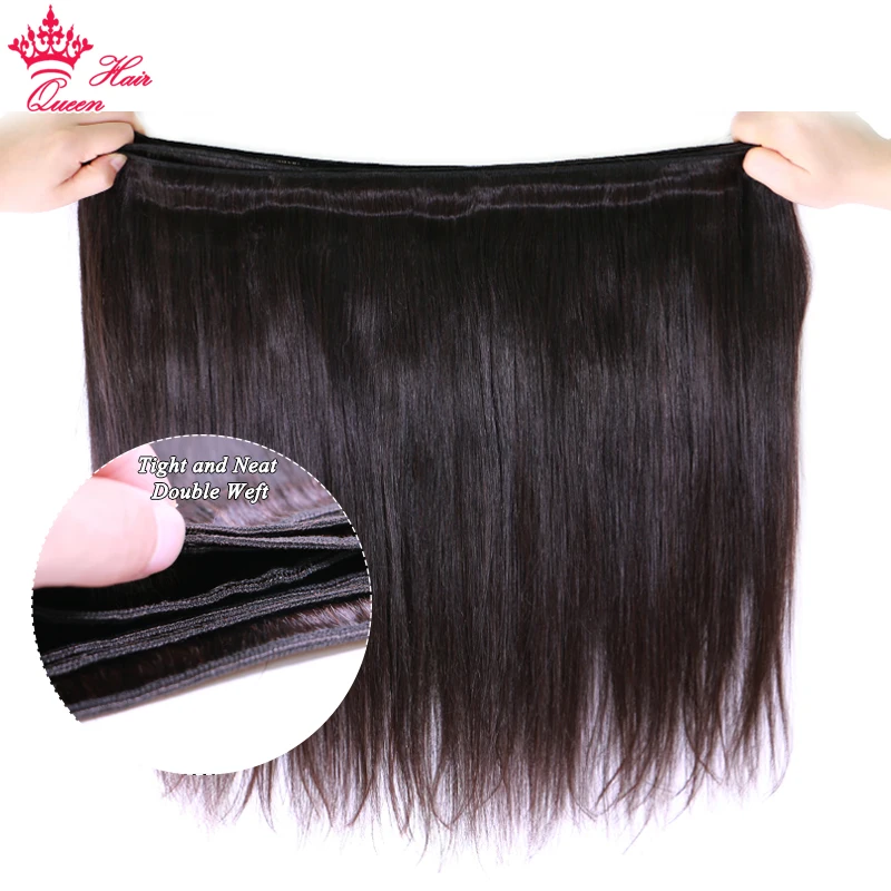 Raw Hair Straight Bundles With HD Lace Closure 5x5 4x4 100% Human Hair Transparent Lace Queen Hair Official Store