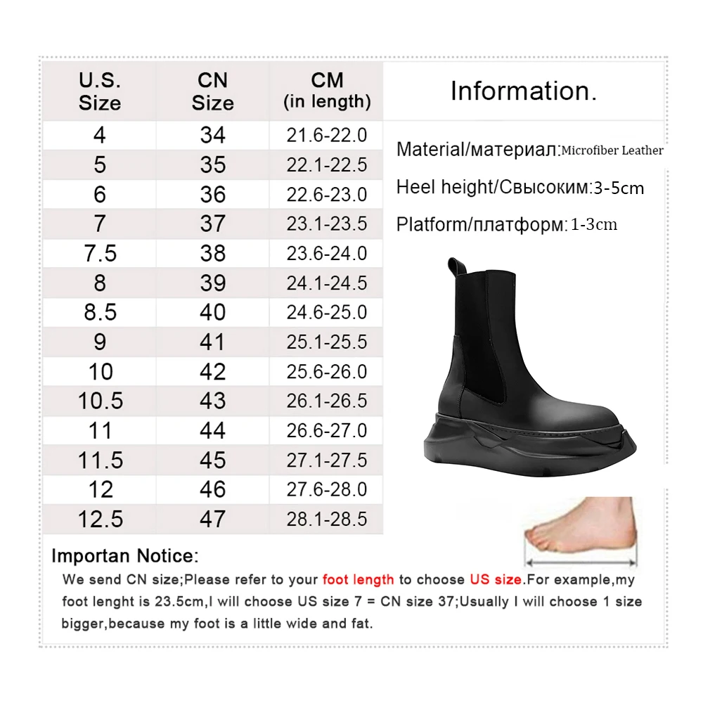 Autumn New Solid Chelsea Boots Ankle Boots For Women Winter Platform Shoes Women Slip-On Botines Mujer Fashion Zapatos De Mujer