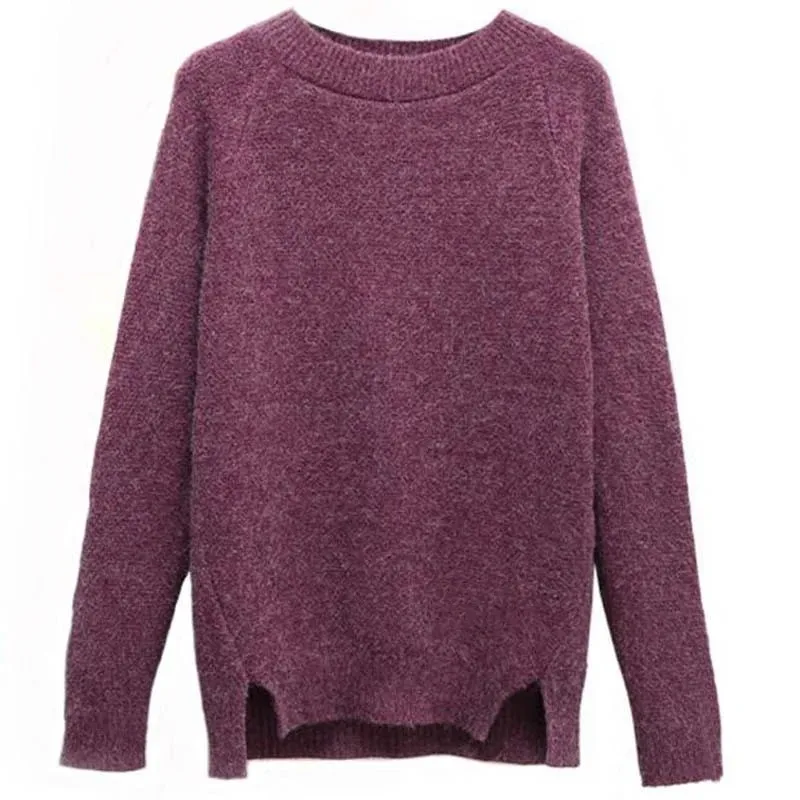 2021 Women Sweaters And Pullovers Autumn Winter Long Sleeve Solid Pullover Female Casual Loose Knitted Sweater