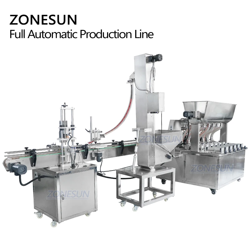 Zonesun ZS-FAL180A3手消毒剤化粧品オイルジュース自動小瓶瓶充填キャッピング機自動生産ライン