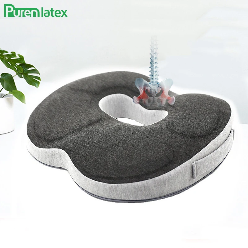 

PurenLatex Memory Foam Cushion for Office Chair Orthopedic Seat Cushion Hemorrhoid Treat Wheelchair Cushion Relief Coccyx Pain