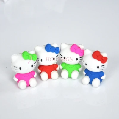 4Pcs Creative Gum Afneembare Cartoon Dier Gum Kind Student Leren Briefpapier Leuke Gum