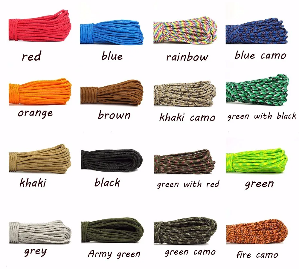 Colors Paracord 550 Rope Type III 7 Stand 5M 10M Paracord Cord Rope Survival kit Wholesale Climbing Camping Hiking Clothesline image 5