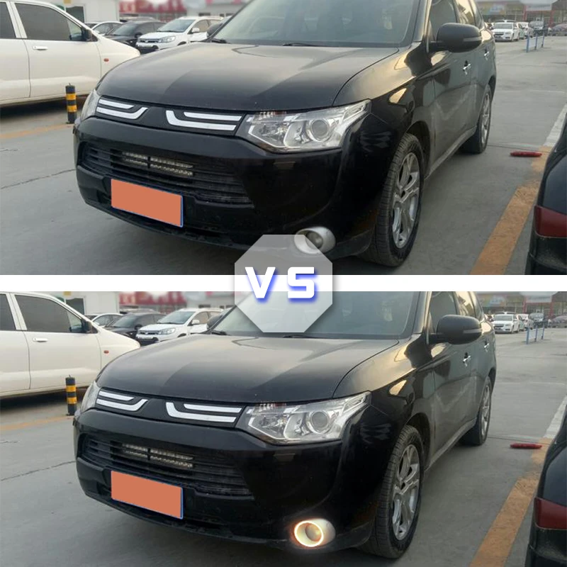 For Mitsubishi Outlander 2013 2014 2015 Daytime Running Light LED DRL fog lamp Driving lights Yellow Turn Signal Lamp