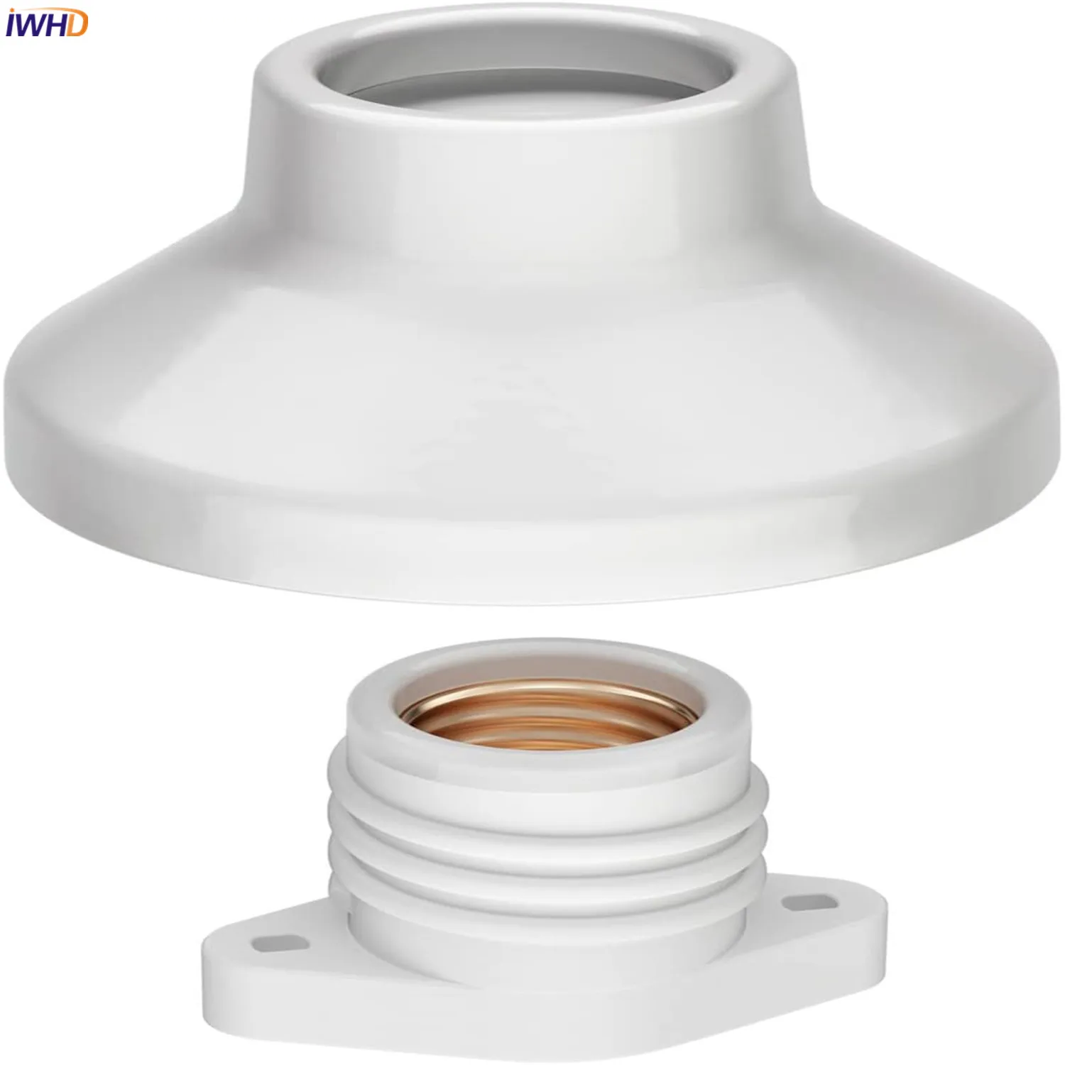 IWHD White Douille E27 Lamp Light Socket Base 110-220V Fitting Soquete E27 Lamp Holder For Light Bulb Portalampara