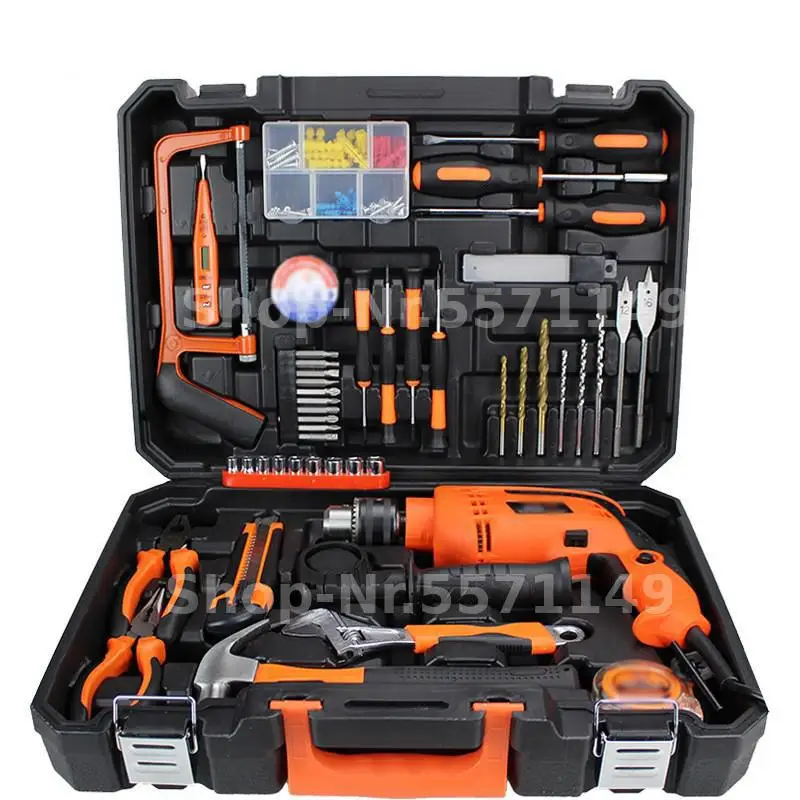 47 pcs/set Power Tools Kit Electric Drill Hand Tools Set Houshold Tool Case Plier Wrench Knife screwdriver