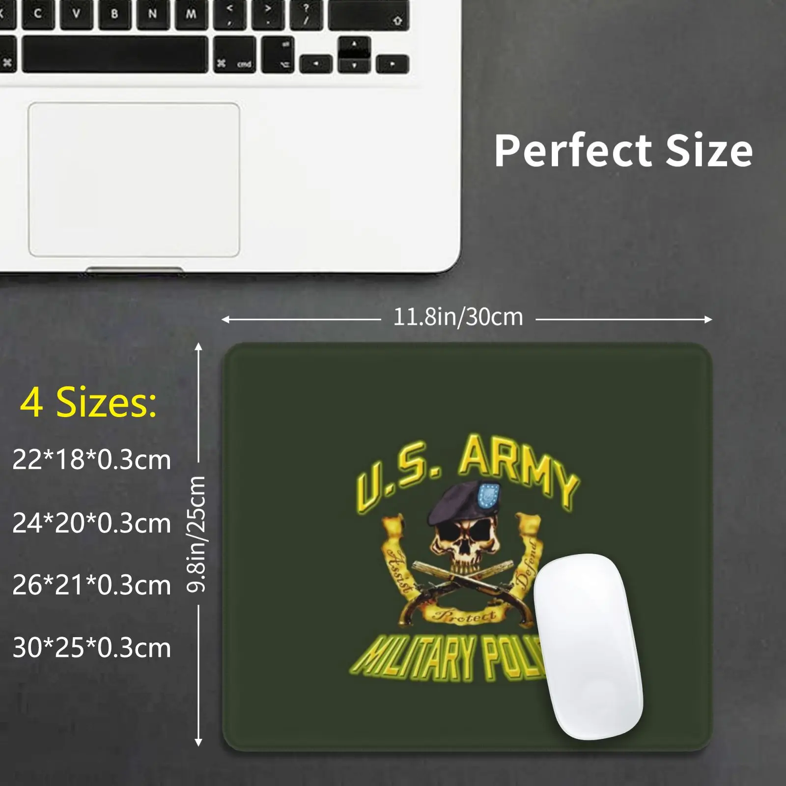 Mp Skull W / Crossed Pistols Mouse Pad DIY Print Cushion Military Police Mp Pm Provost Marshal Badge Law