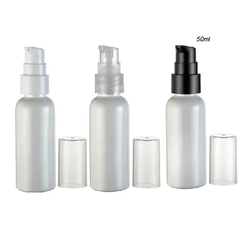 30 x 50ml High Quality Lotion and Crenm Pet  Pump Bottle 50cc  White Shampoo Packaging