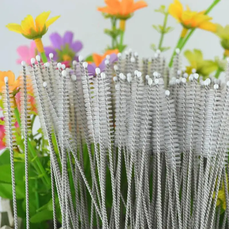 19cm * 5cm * 8mm 1000 Piece Stainless Steel Wire Straw Cleaner Cleaning Brush Straws Cleaning Brush Bottle Brush LX9439