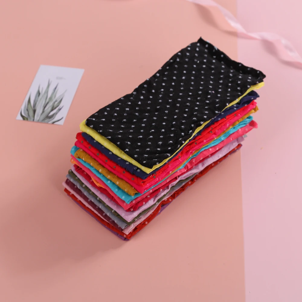 Bulk 17pc/lot Stretch Nylon Fabric Dot Print Nylon Material For Baby Girls Nylon Headband Material DIY Baby Accessories