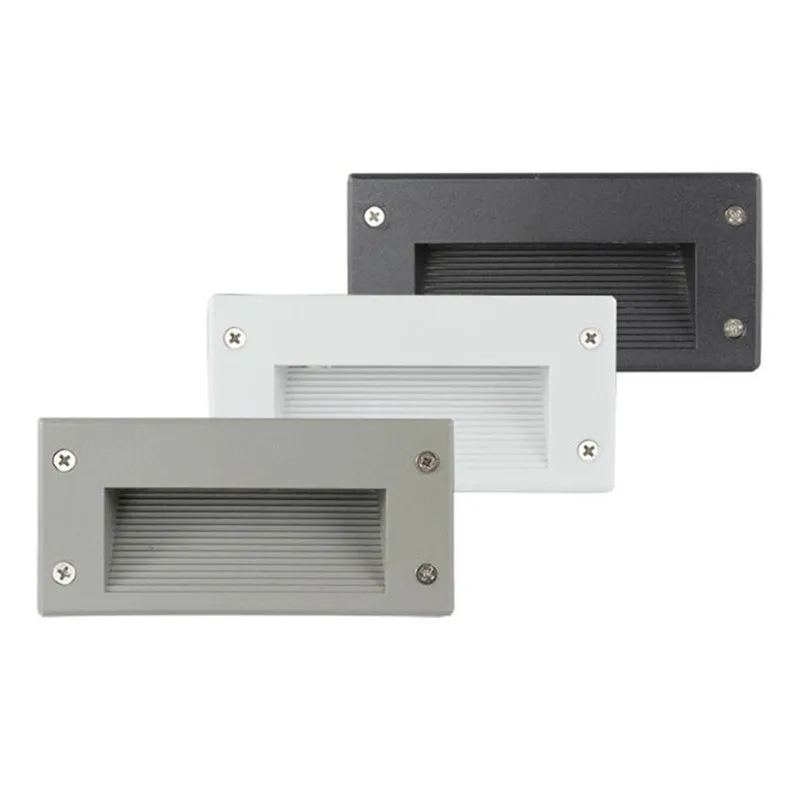 3W 5W Outdoor Waterproof Led Step Light Recessed Garden Villa Pathway Corner Wall Lamp Stairway Hallway Step Stair Light