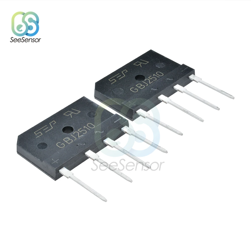 5Pcs Diode Bridge Rectifier 2A 3A 4A 6A 8A 10A 15A 25A 35A 600V 800V 1000V KBP206 KBP210 KBP310 KBL406 KBU810 GBJ1510 GBJ2510