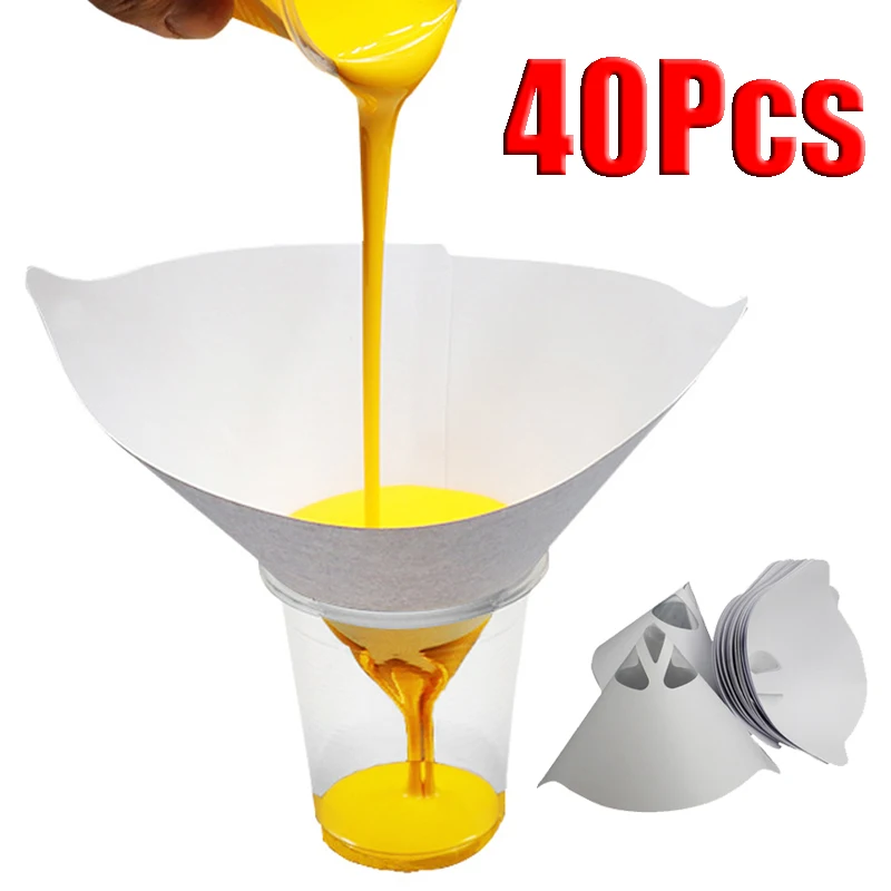 Car Paint Spray Mesh Paper Filter Purifying Straining Funnel Disposable Paint Filter Conical Micron Paper Funnels Tools