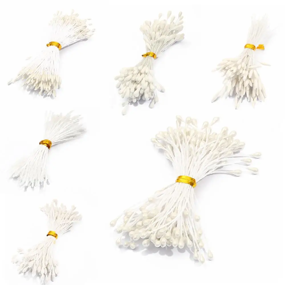 6/10/12/50/60/70/90/144pcs Beautiful White Flower Cherry Stamen Berries Bundle DIY Christmas Wedding Gift Box Wreaths Decor