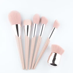 1 piece Pink Durable Face Kabuki brush Powder contour Angled sculpting Makeup brush Foundation Blusher Synthetic hair Portable