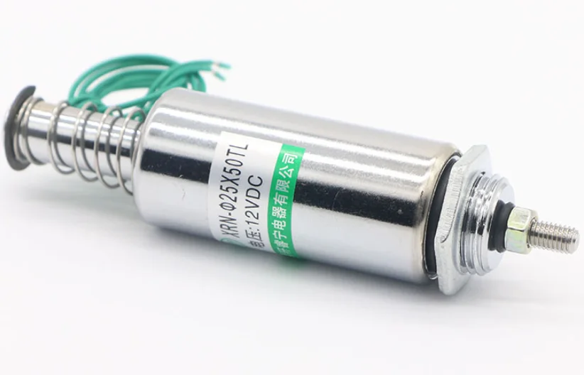 1) الملف اللولبي الكهربائي الربيع العودة DC 24V 12V 16 مللي متر سحب دفع أنبوبي XRN-25/50TL