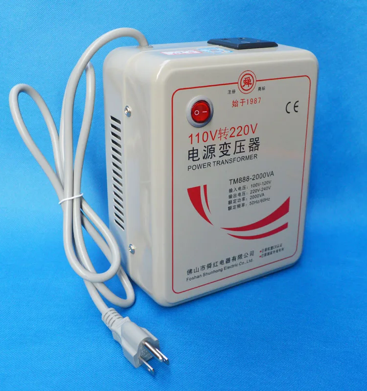 Changeur de tension AC100-120V à AC220v-240V 50-60HZ abaisseur 2000W, transformateur de puissance monophasé toroïdal, convertisseur de tension