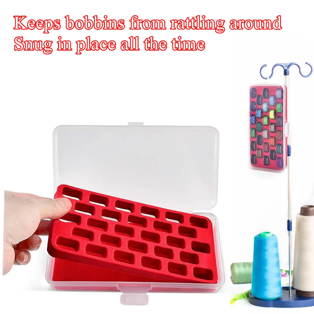 Transparent Bobbin Storage Box for Organizing Supplies