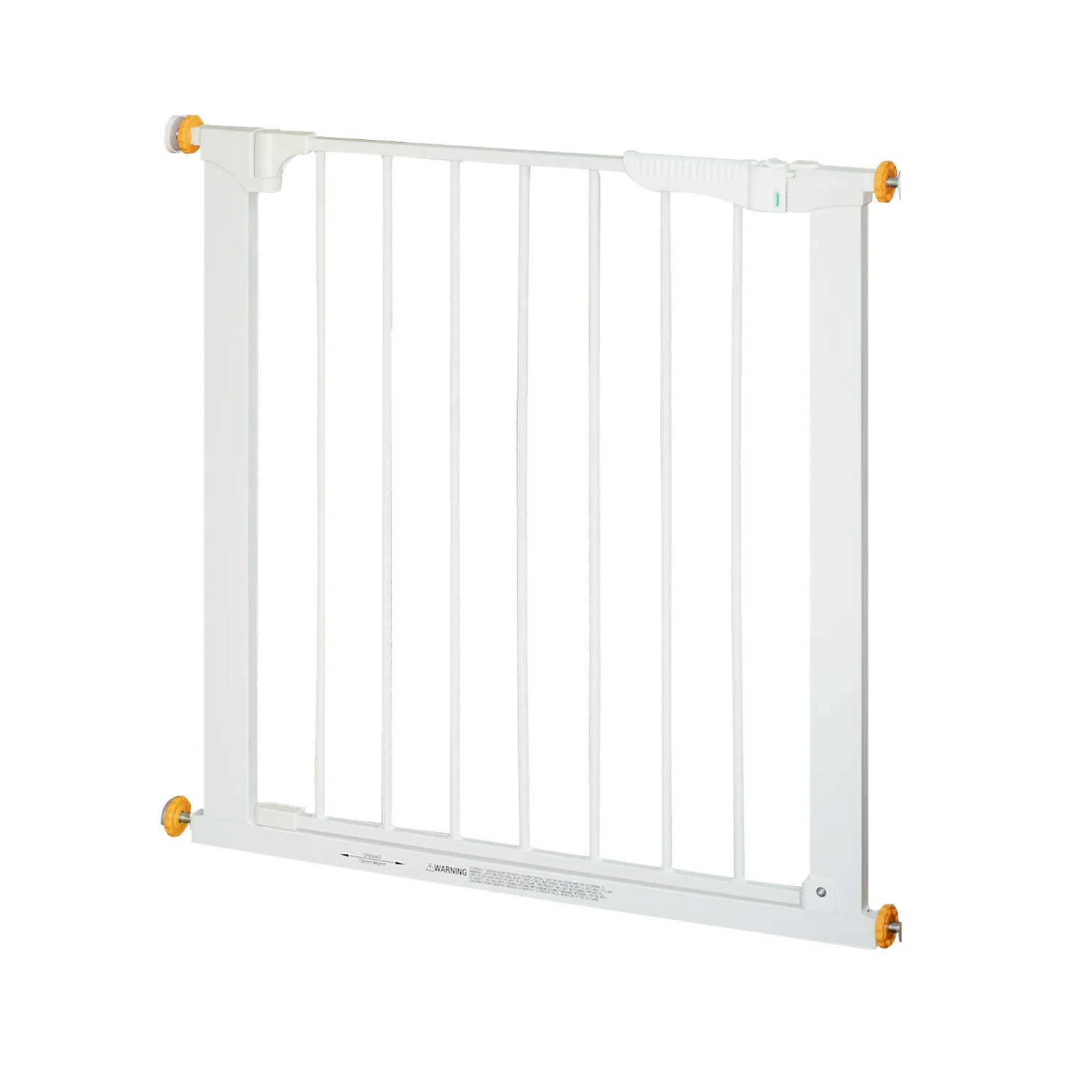 PawHut Puerta de Metal Blanca de Escalera o Pasillo para Mascotas tipo Barrera de Seguridad 74-95cm