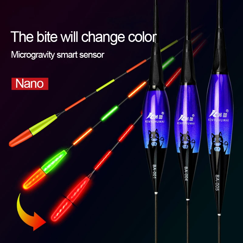 Smart Fishing LED Light Floats Night Gravity Sensing Fish Bait Color Change Automatic Night Electronic Fishing Tackle Accessorie