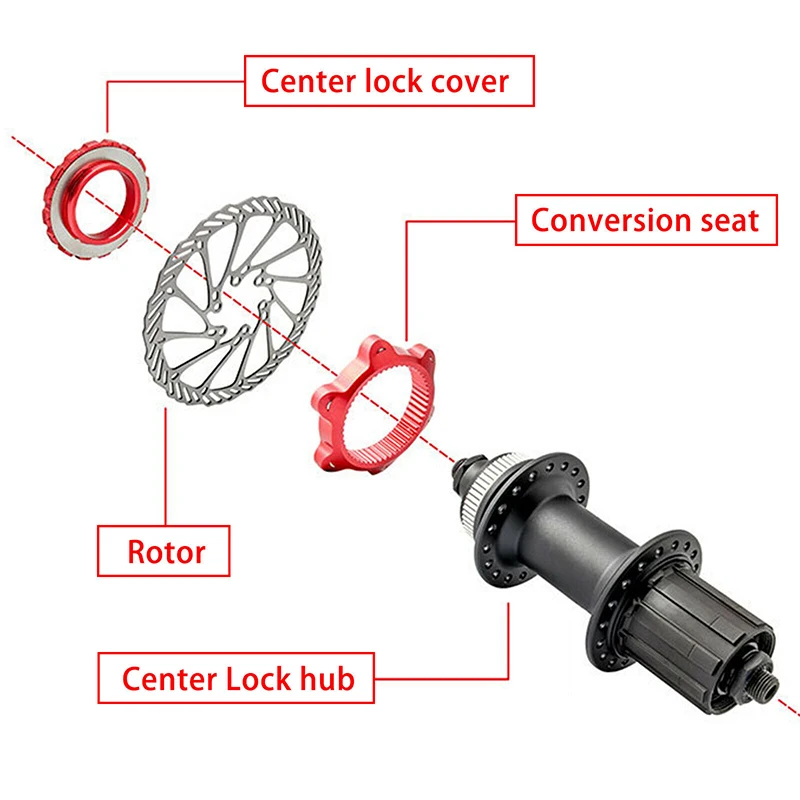 BUCKLOS Bicycle Center Lock To 6-Hole Adapter Mountain Bike Hub Center Lock Conversion MTB Disc Brake Rotor Adapter Brake Part