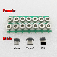 5-20pcs 360 Rotation Type C Micro USB Magnetic Charger Plug Connector Socket For Mobile Phone Parts Charging Cable Adapter