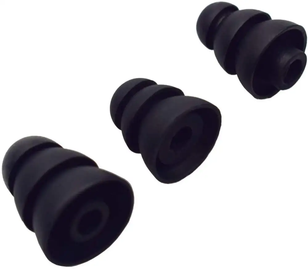 3 Pairs Replacement Triple Flange Ear Tips Earbuds Silicone For Most in Ear Headphones (Sony Senso Powerbeats Jaybird etc.)