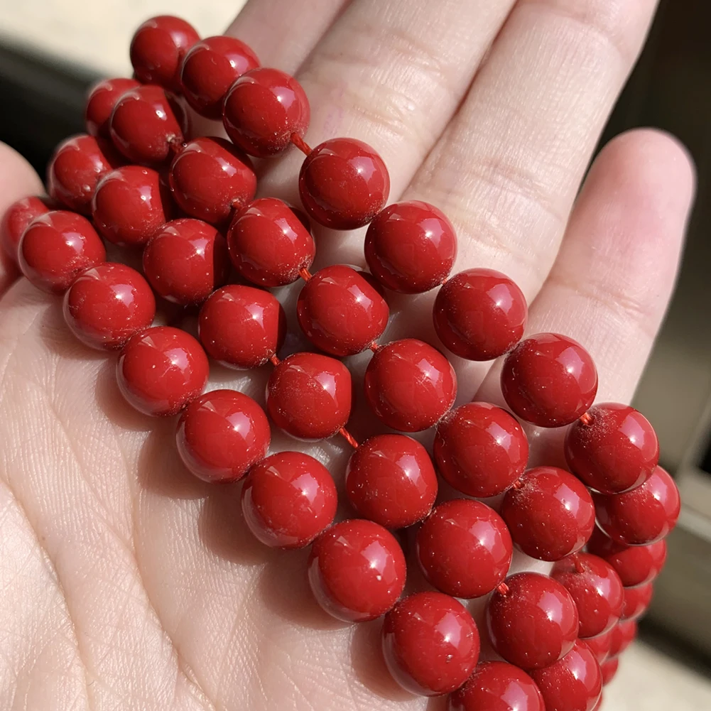 Red Coral Shell Stone Beads Round Loose Spacer Beads For Jewelry Making Diy Bracelet Accessories 15\'\'Strands 4 6 8 10 12mm