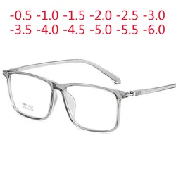 Gafas graduadas con montura cuadrada súper grande, anteojos Vintage para miopía, 0,5, 1,0, 1,5, 2,0, 2,5, 3,0, 3,5, 4,0, 4,5, 5,0, 6,0