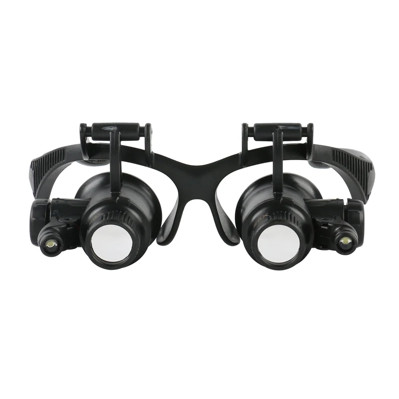 Headband LED Light Eyes Glasses Magnifier 2.5X 4X 6X 8X 10X 15X 20X 25X Optical Lens Glass Loupe For Watchmaker Jewelry Repair