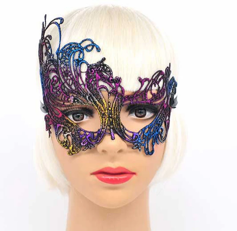 Latest Lace Mask Colorful Gilding Sexy Club Bar Cosplay Masquerade Party Mysterious Angel Eye Mask