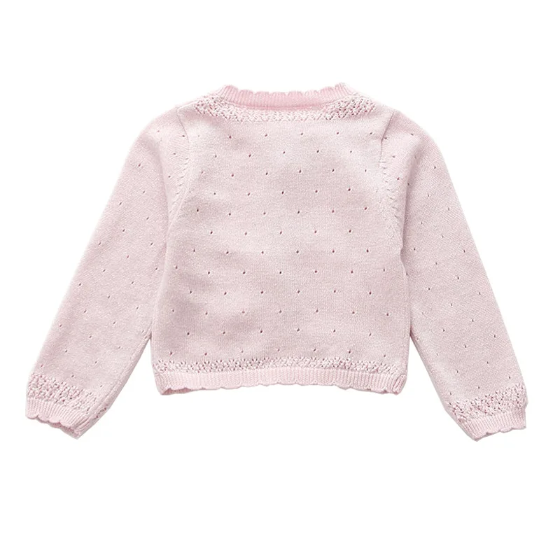 Long Sleeve Children Girls Cardigan Sweater Pink 100% Cotton Girls Coat 1 2 3 4 6 8 10 11 Years Old Kids Clothes 175023