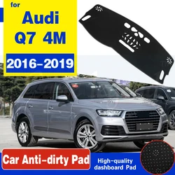 アウディQ7 4メートル2016 2017 2018 2019アンチスリップ抗uvマットダッシュボードカバーパッド太陽シェードdashmat保護カーペットアクセサリーsライン