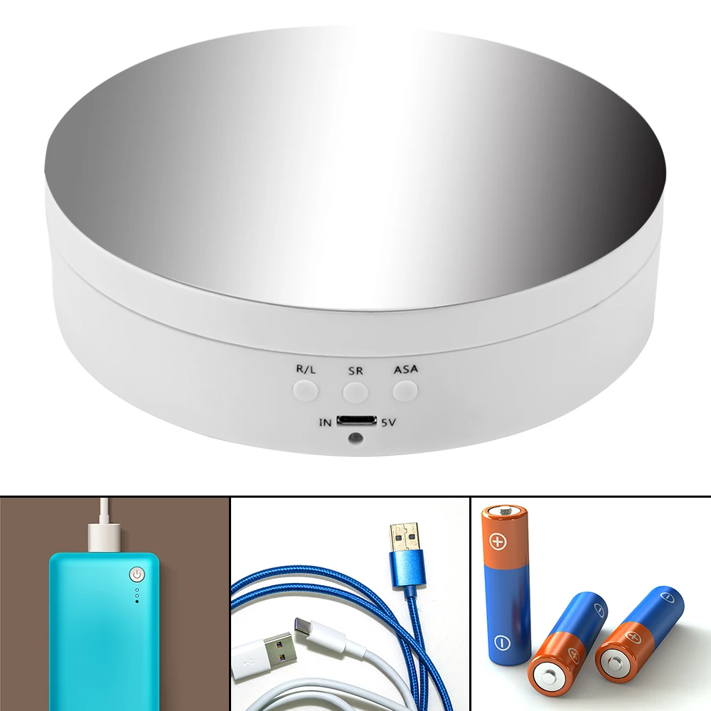 Stand specchio a batteria portagioie 3 velocità 360 gradi giradischi elettrico Display rotante