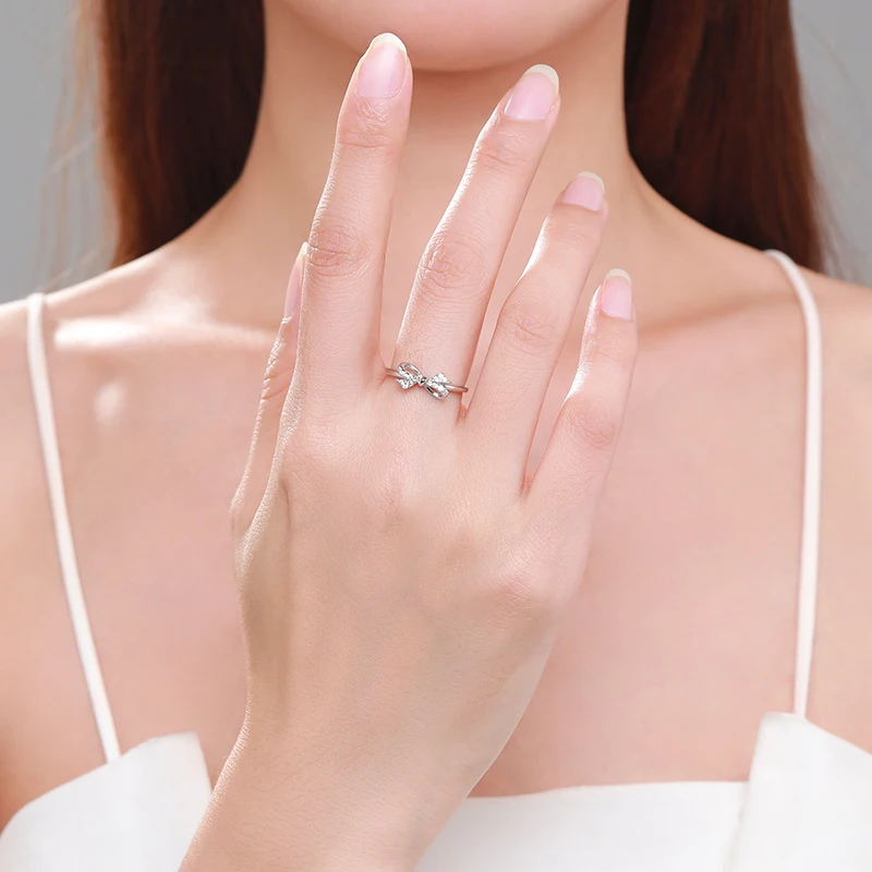 Ailmay-Anillo de Plata de Ley 925 con circonita cúbica, joyería fina de estilo coreano para mujer, regalo de San Valentín, boda romántica