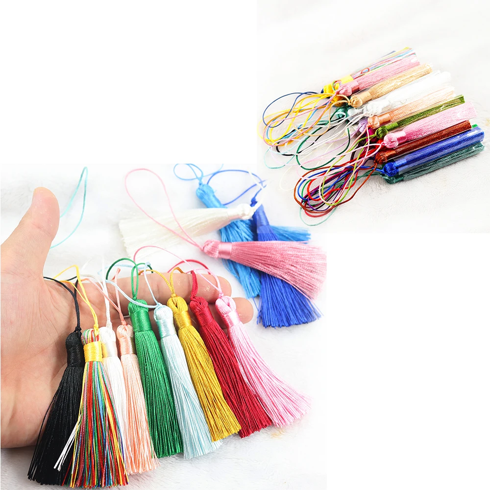 5-10pcs  8+8 cm Long Tassel Pendant Cotton Silk Tassel Brush Crafts Handmade DIY Making Jewelry Finding Accessories