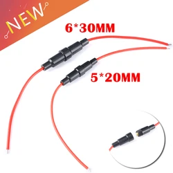 5pcs Fast-Blow Screw Type AGC Inline Tube Fuse Holder 250V 15A 22AWG For Glass Fuse 5X20mm  6X30MM Electrical Equipment Supplies