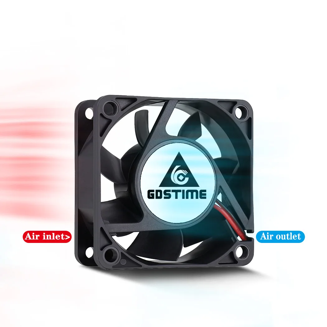 Gdstime-ventilador axial de resfriamento para pc, 60mm, 60x60x25mm, 12v, 24v, 6cm, com rolamento de esferas, para laptop ou computador, sem escova