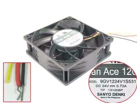 

Sanyo Denki 9GV1224V1S531 Server Cooling Fan DC 24V 0.72A 120x120x38mm 3-Wire