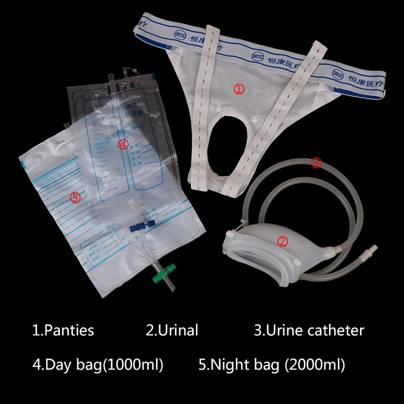 2000ml Portable Wearable Urinal Urine Bag Collector Toilet Elastic Man Women