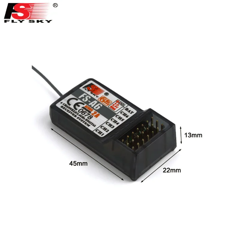 FlySky FS-A6 2.4G 6CH Receiver AFHDS 2A system RX for RC Transmitter i4 i6 i10 GT2E GT2F GT2G F20431