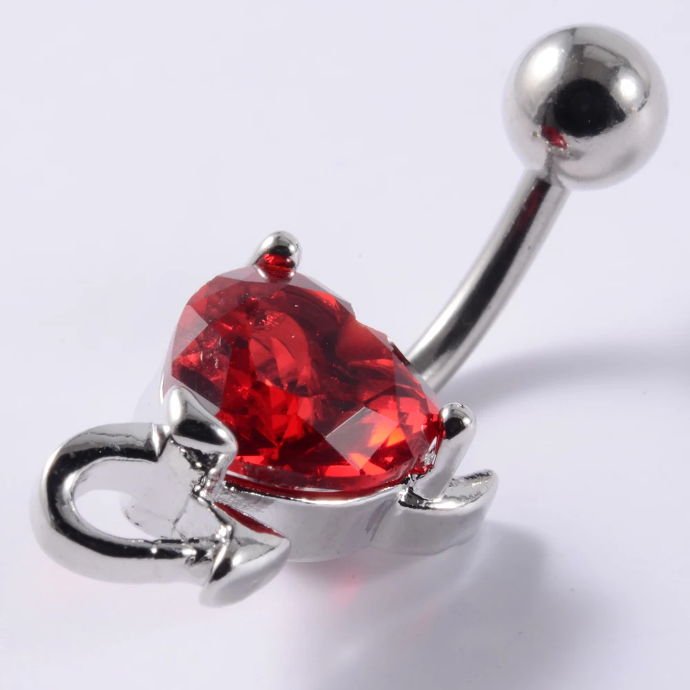 1PC Heart Devil Belly Navel Ring Banana Ombligo Nombril Button Jewelry Fashion Women Sexy Body Piercing Jewelry