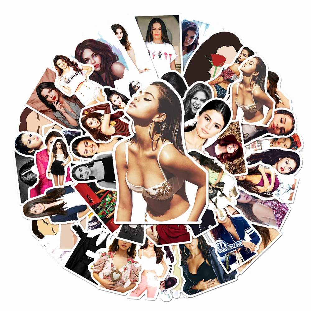 10/30/50PCS Singer Selena Gomez Aesthetic Stickers Guitar Laptop Luggage Waterproof DIY Graffiti Sticker Decals Packs for Teens