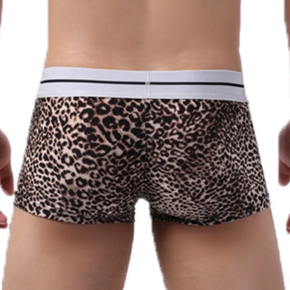 Leopard Shorts Men Underwear Seamless Convex Pouch Underpant Elasticityshort Male Trunks Wild Style Panties A30