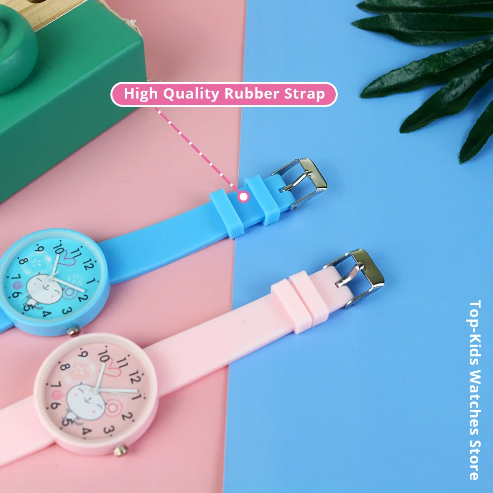 Reloj de cuarzo con correa de goma para niños y niñas, cronógrafo de pulsera, color caramelo, corte a la moda