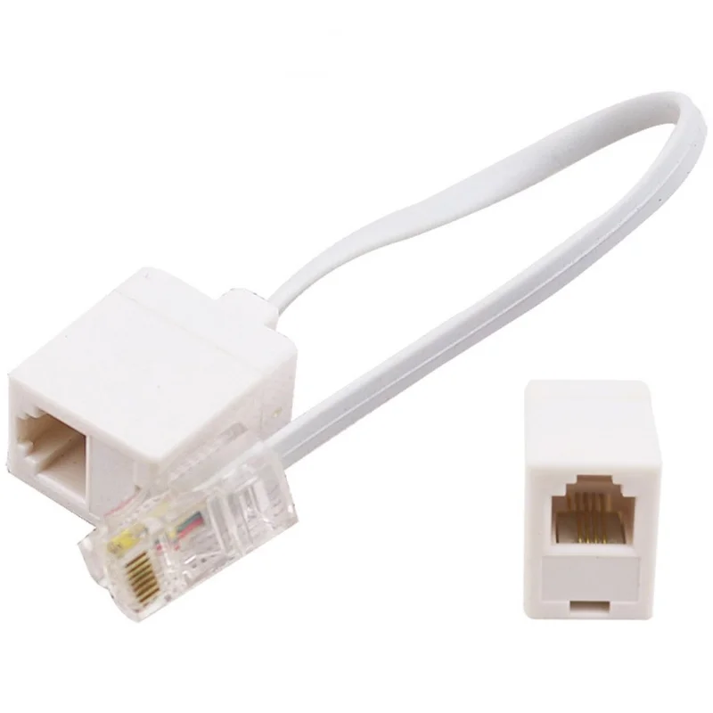 2 socket 8P4C / RJ45 male RJ11 6P4C to female M / F Adapter telephone Ethernet