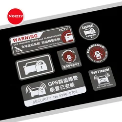 Noizzy Warning Anti Theft System Caution Car Window Sticker Vinyl Auto Decal Reflective GPS Tracking Lock Tuning  Styling