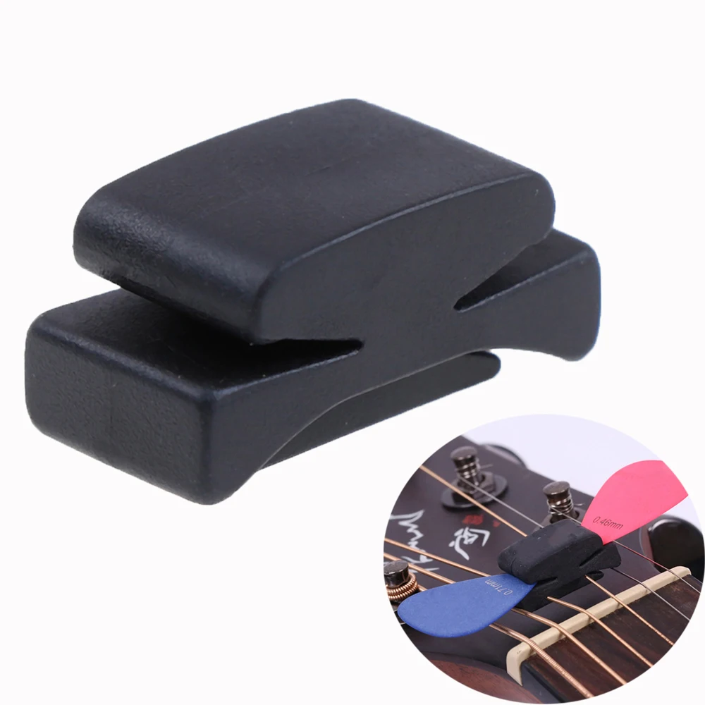 

1Pc Black Rubber Guitar Pick Holder Fix On Headstock For Guitar Bass Ukulele Cute Guitar Accessories